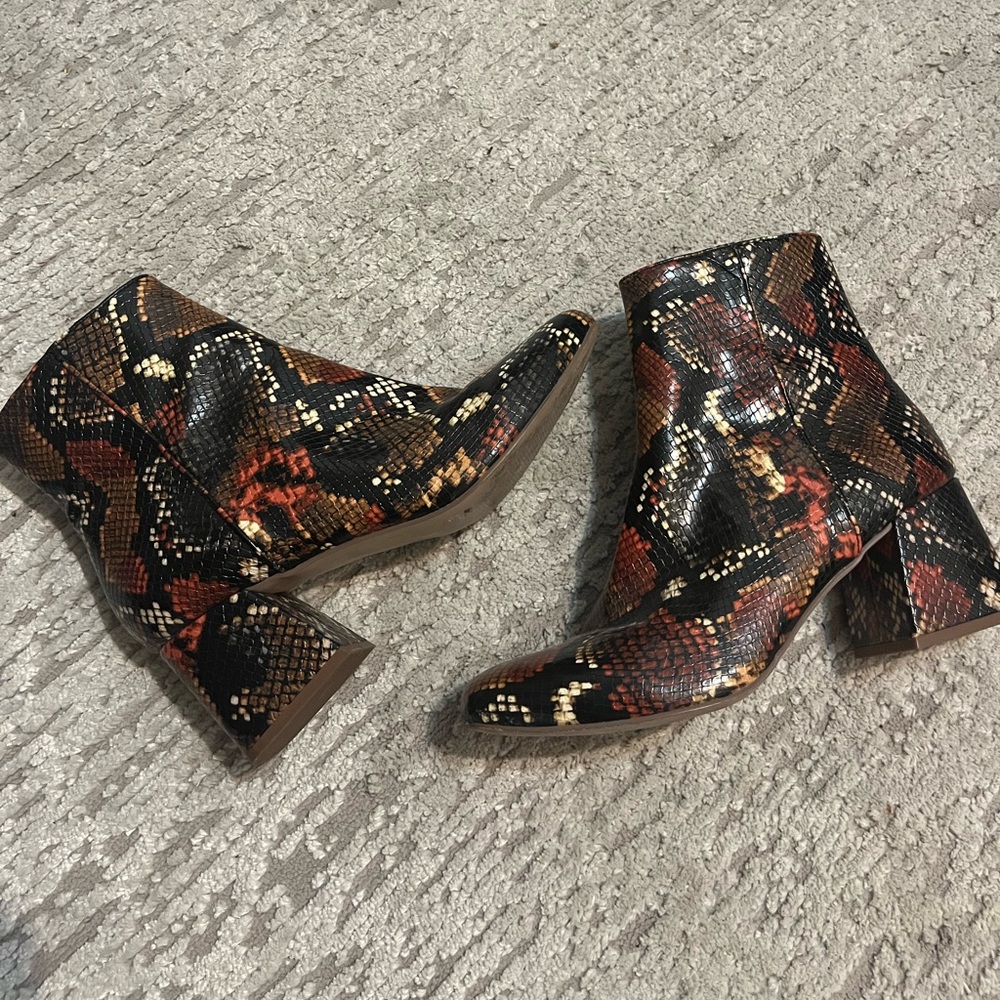 Snakeskin Booties